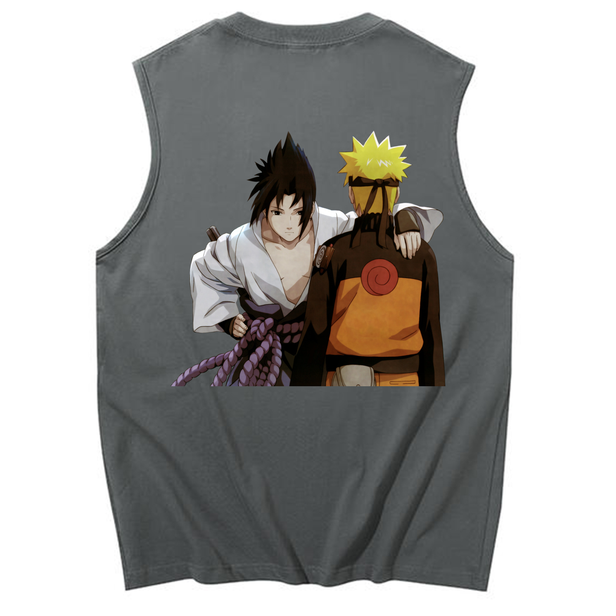 （画像用） NARUTO -ナルト- うちは サスケ Uchiha Sasuke コットン100％タンクトップ（背面プリント）